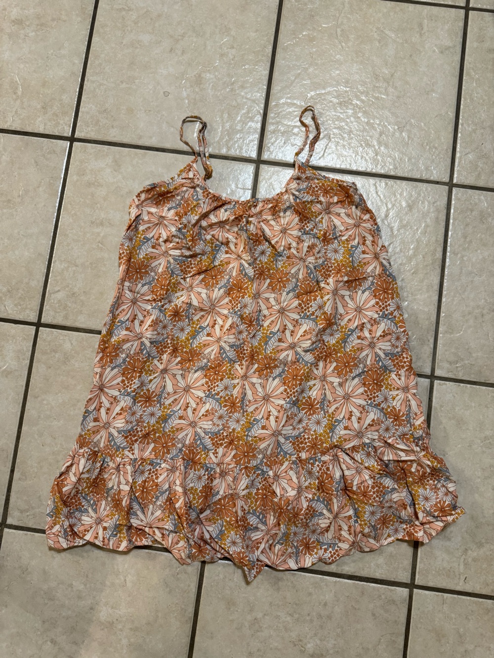 BE COOL Floral Mini Dress in Peach, Rust and Blue